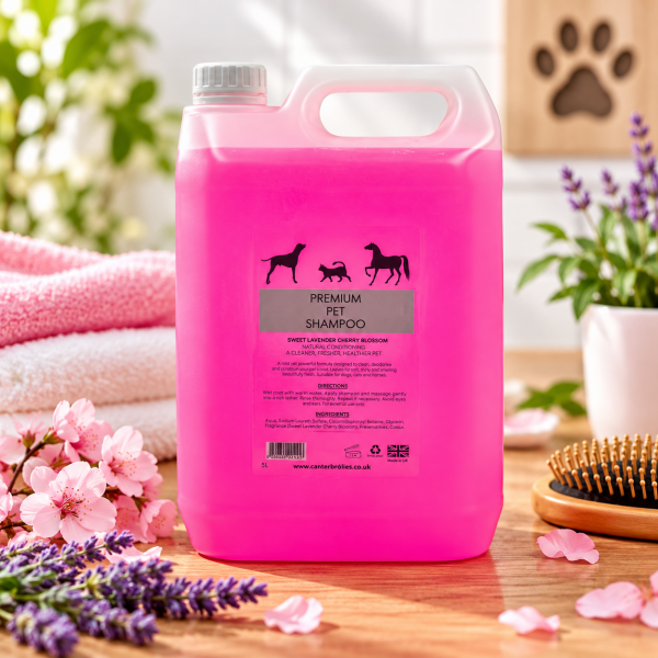 Professional Pet Grooming Shampoo (Japanese cherry blossom) 5L with pump dilution rate 32 to 1